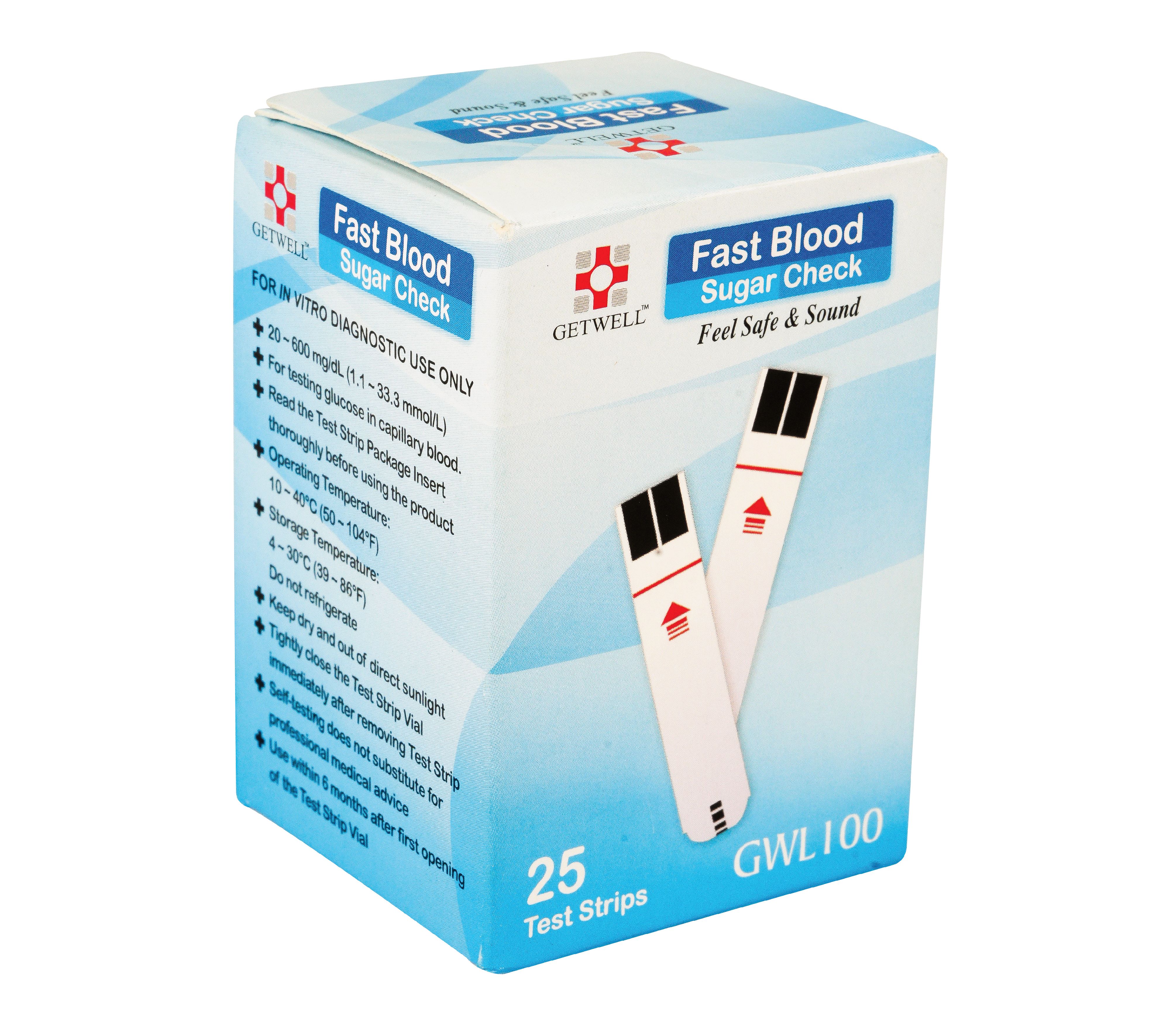 Fast Blood Sugar Check Strip (25 PCS)